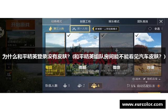 为什么和平精英登录没有皮肤？(和平精英组队房间能不能看见汽车皮肤？)