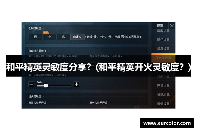 和平精英灵敏度分享？(和平精英开火灵敏度？)